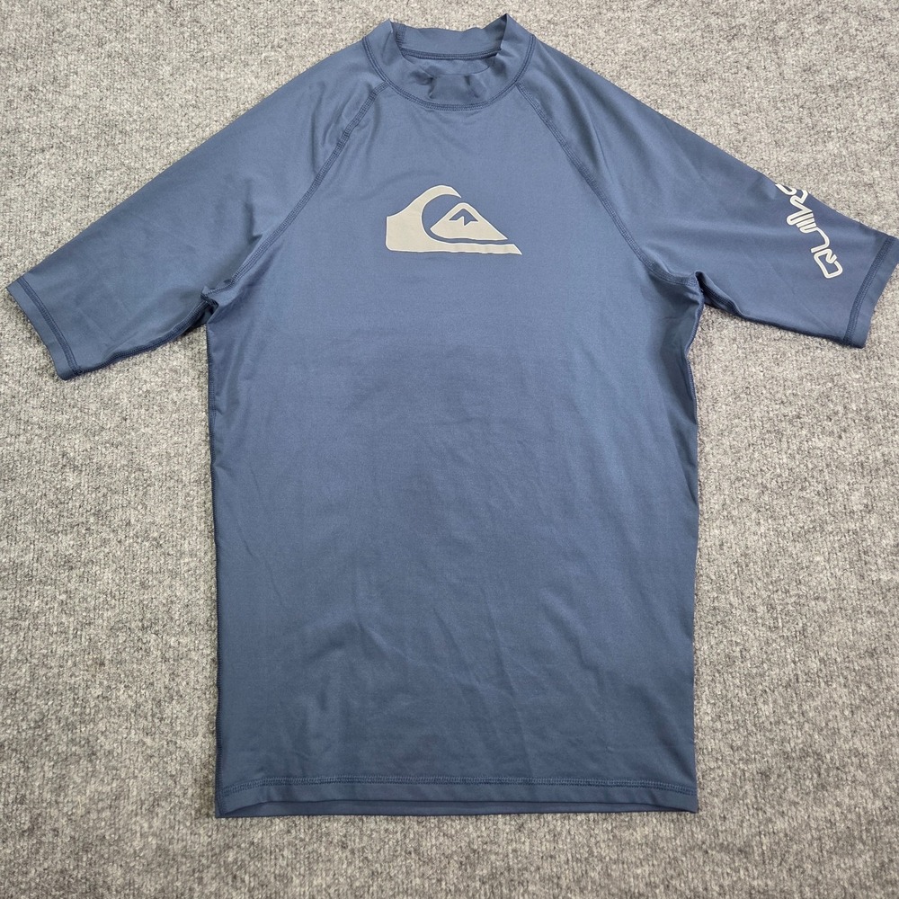 Quiksilver Men's Blue Short-sleeve UPF 50+ Surf Tee Rash Guard Large 180/96A